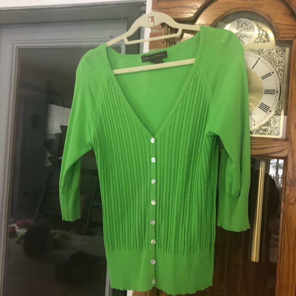 Green cardigan
